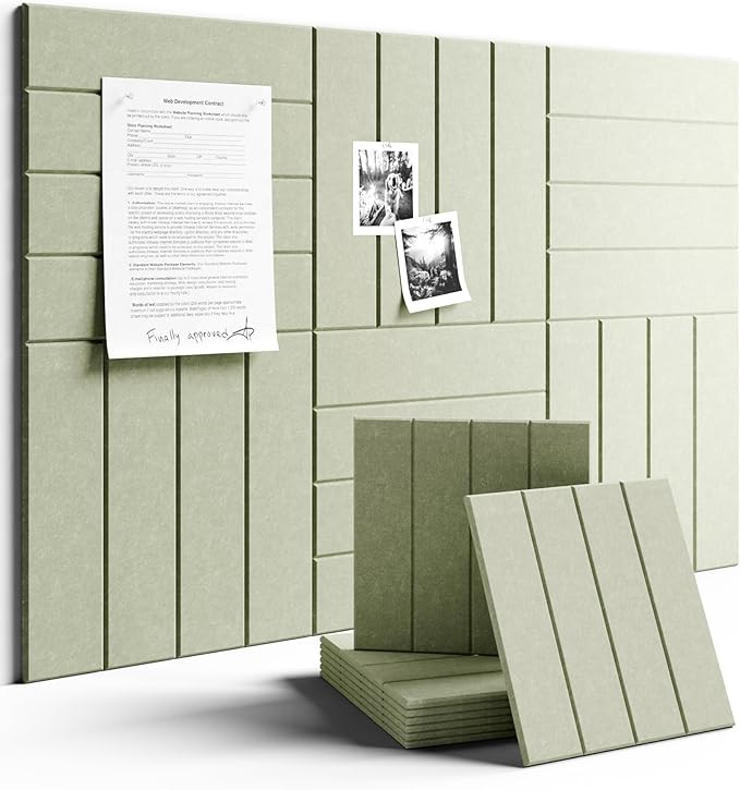 Felt Bulletin Board Tiles Large 36" x 24" Cork Board Alternative-6 Pack with 40 Adhesive Tabs, Th... | Amazon (US)