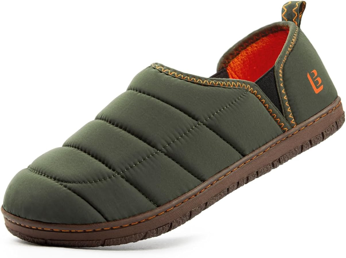 LongBay Mens Outdoor Slippers Two Tone Memory Foam Slip On Indoor House Shoes Loafers | Amazon (US)