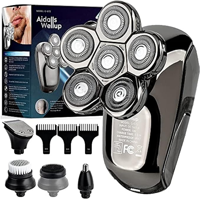 AW 6D Head Shavers for Bald Men, Anti-Pinch Electric Razor for Men, 5-in-1 Mens Grooming Kit with... | Amazon (US)