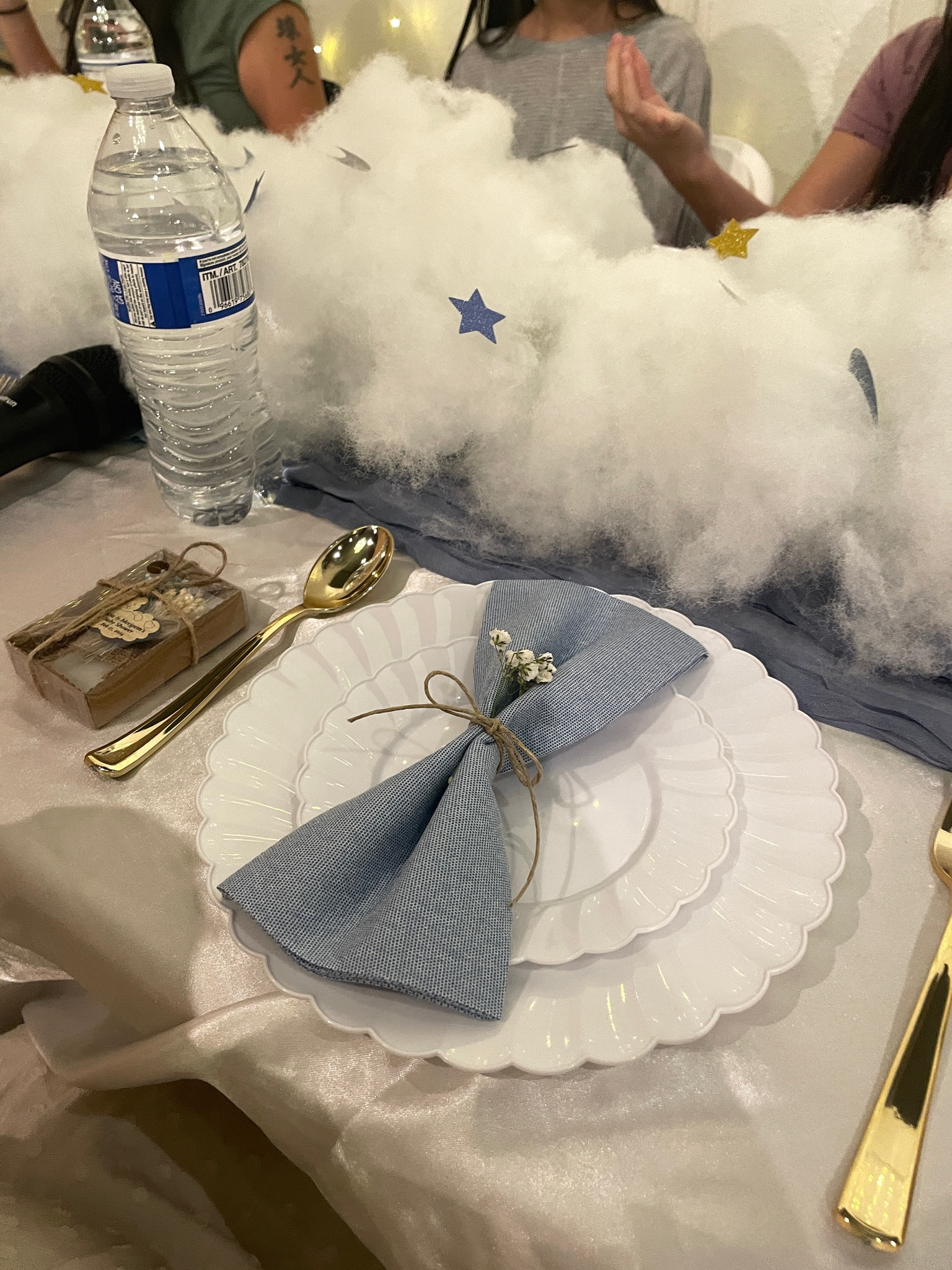 Table Set-Up:

•Dinner/Dessert Plates: Amazon
•Disposable Napkins: Amazon
•Favors from Etsy
•Gold Plastic Silverware: Amazon
•Table Runner: Amazon
•Cotton: Amazon
•Stars and Moon Confetti (on cotton): Amazon

#LTKwedding #LTKbaby #LTKparties