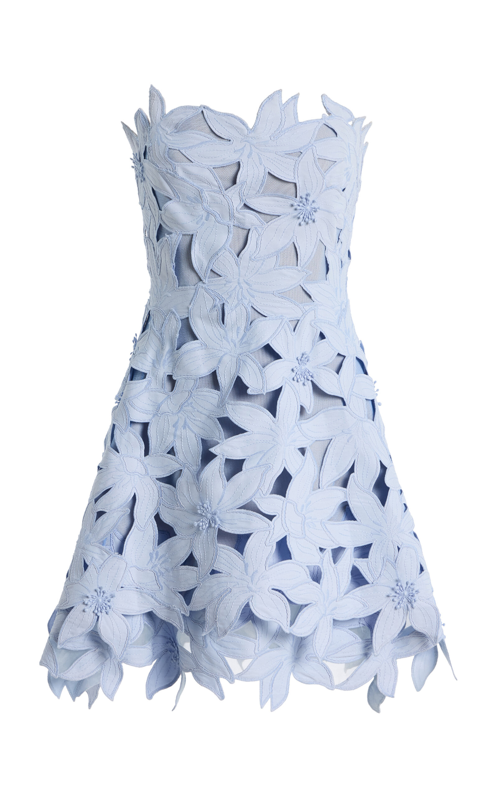 Miri Bustier Embroidered Crepe Mini Dress | Moda Operandi (Global)