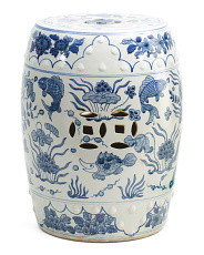 17in Porcelain Paris Fish Garden Stool | Chairs & Seating | Marshalls | Marshalls