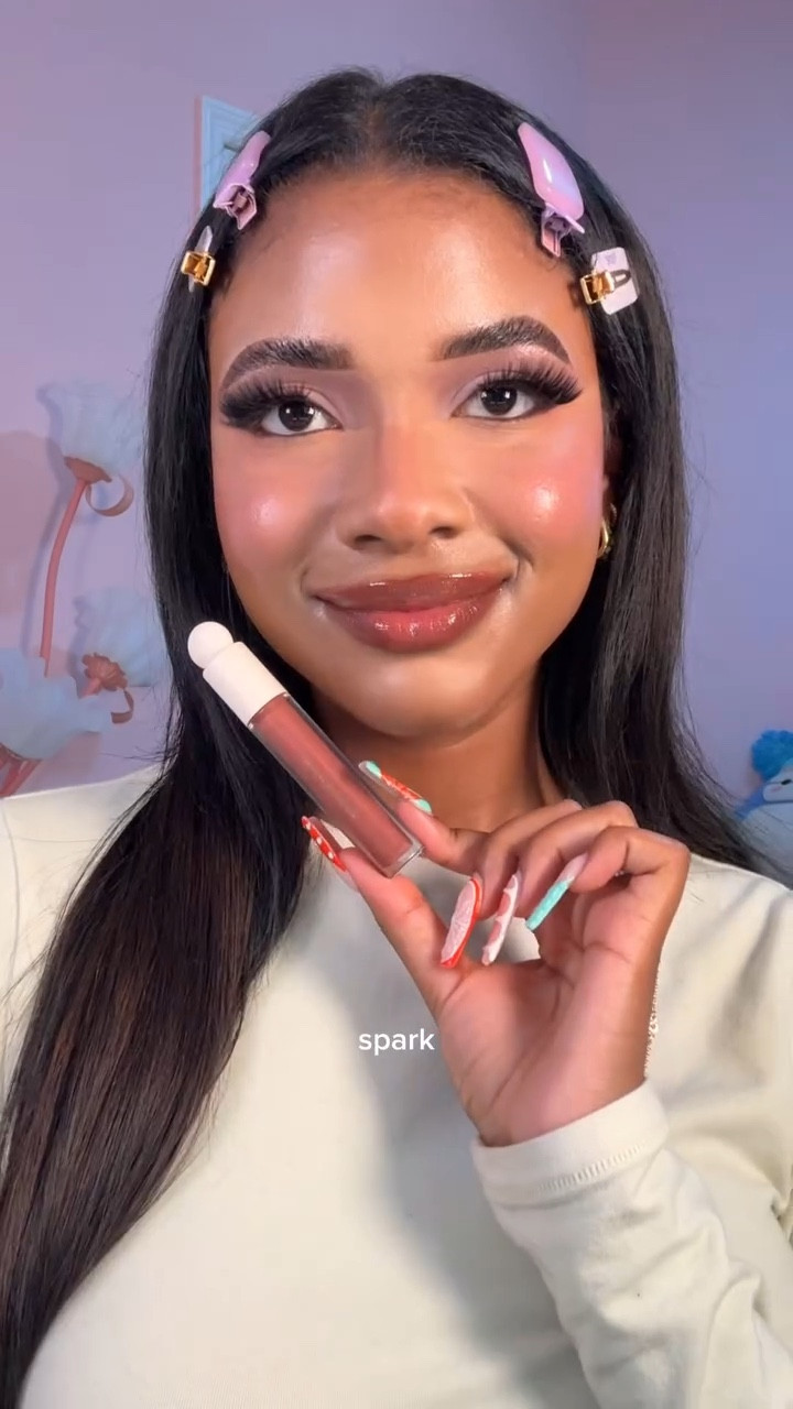 try on of the new @rarebeauty glosses 💗✨ #rarebeauty #rarebeautymakeup