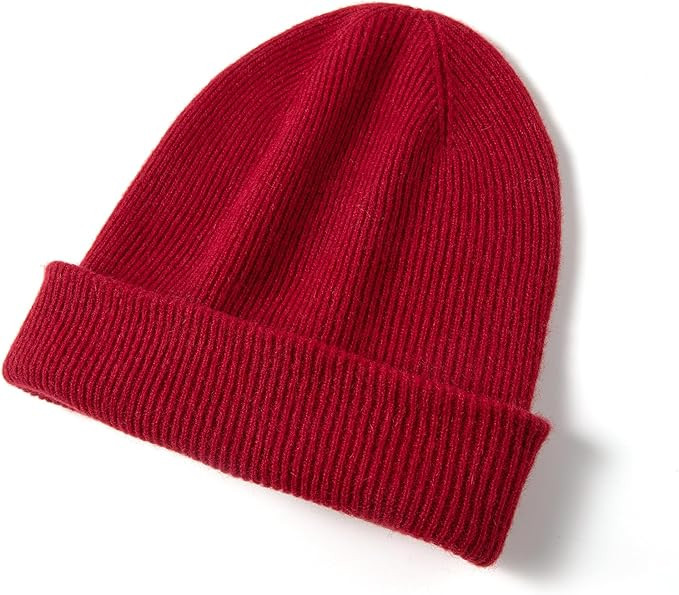 100% Pure Cashmere Double-Layered Beanie Hat for Women & Men, Winter Warm Soft Unisex Ribbed Skul... | Amazon (US)
