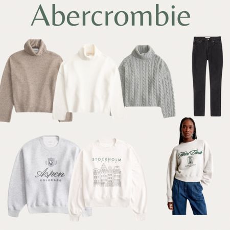 My most recent Abercrombie purchase.. the sweaters are buttery soft and sweatshirts are very cute and warm 