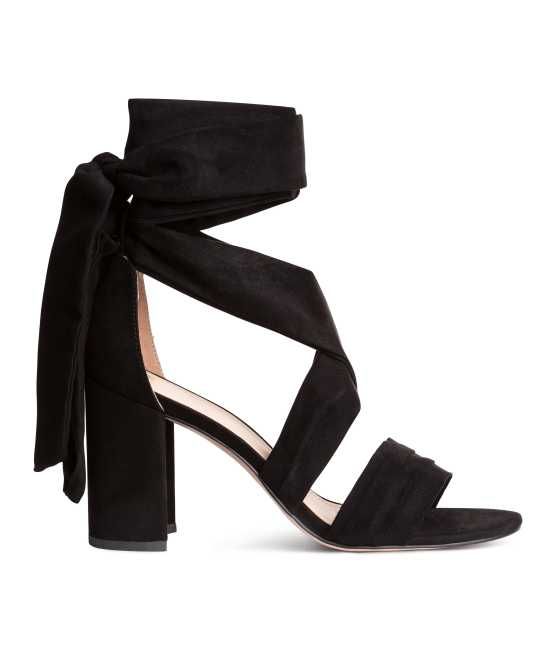 H&M - Sandals with Ankle Tie - Black - Women | H&M (US)