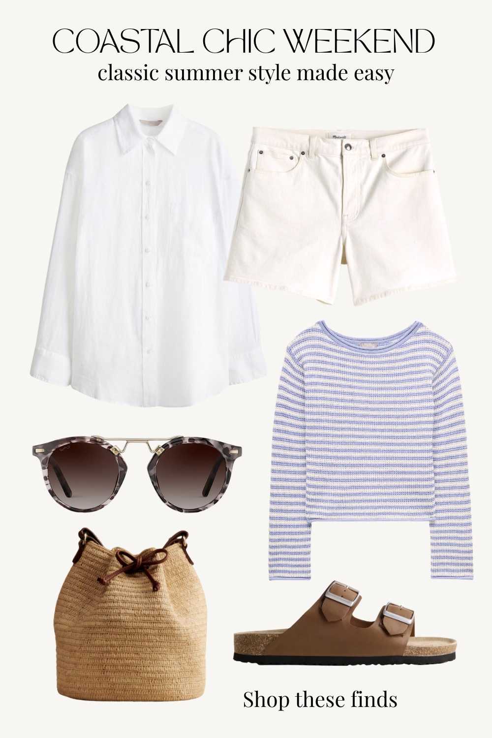 If you love timeless summer style with a polished coastal feel, this outfit edit is full of easy pieces you’ll wear all season long. Relaxed white layers, woven accessories, striped knits, and neutral sandals create effortless weekend outfits that feel elevated but still casual. Perfect inspiration for summer weekends, vacations, brunch, and everyday chic style.

coastal chic outfits, weekend outfit ideas, classy summer outfits, chic casual style, coastal granddaughter aesthetic, effortless summer outfits, classic style women, neutral outfit inspiration, woven accessories, beachy chic outfits, summer capsule wardrobe, elevated basics outfit, european coastal style, polished casual fashion, white summer outfits, relaxed summer style, vacation style inspiration, french inspired outfits 

 #LTKootd #LTKOver40 #LTKSaleAlert