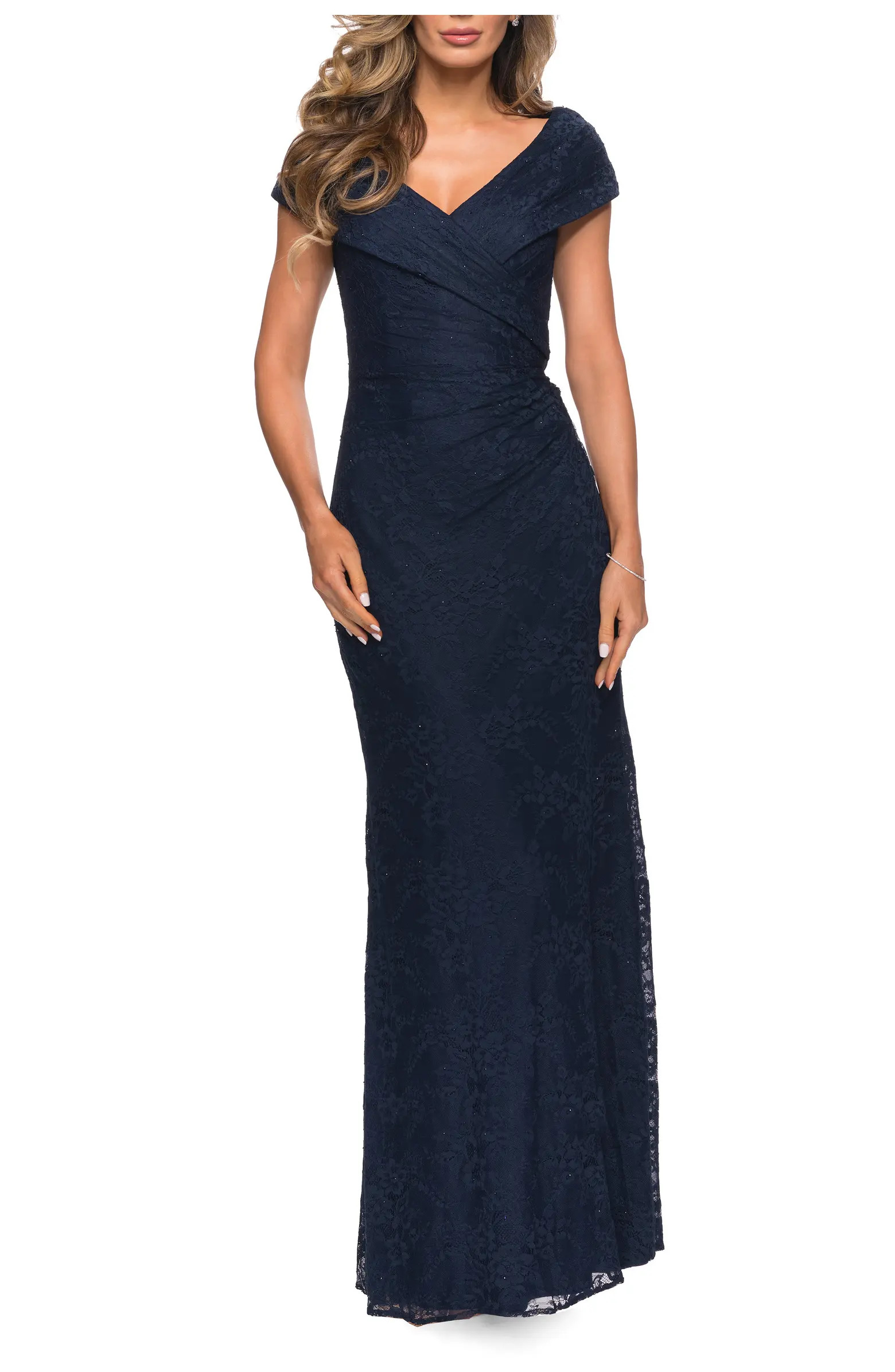 Lace Off The Shoulder Cap Sleeve Evening Dress | Nordstrom
