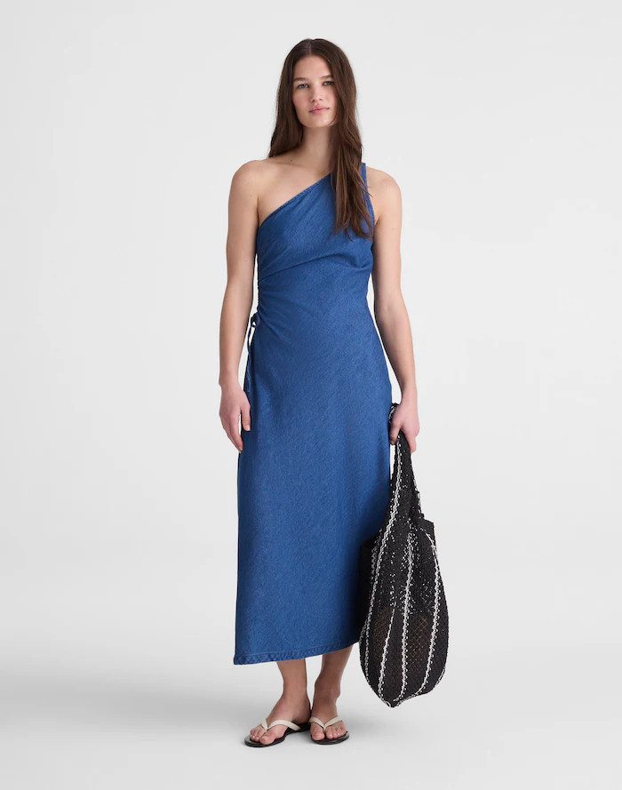 Denim One-Shoulder Maxi Dress | Madewell