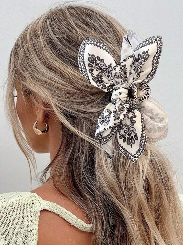 1pc Cashew Flower Bow Hair Clip, Bohemian Style, Suitable For Vacations And Various Festivals To ... | SHEIN