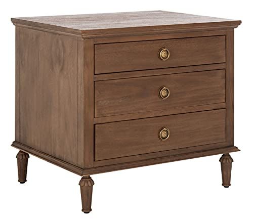 Safavieh Brown (Fully Assembled) Couture Home Collection Lisabet 3-Drawer Wood Nightstand | Amazon (US)