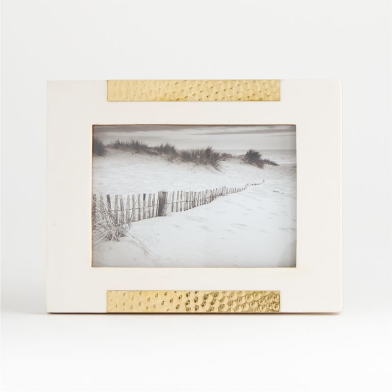 Mona White/Gold Frame 5x7 + Reviews | Crate and Barrel | Crate & Barrel