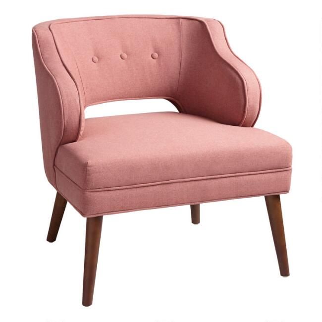 Rose Pink Tyley Upholstered Chair | World Market