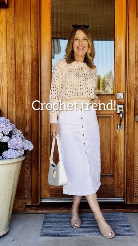 Crochet and open-stitch knits are trending, and I love all the season's creative styles! 

This airy, lightweight cotton sweater is perfect for wearing with a denim skirt, jeans, or linen pants. Wear a tank or tee, and tie the sweater around your shoulders for an effortlessly chic look. I've linked a few other crochet favorites too.

#LTKSaleAlert #LTKOver40 #LTKFindsUnder100