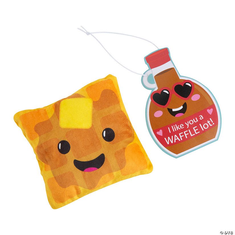 Stuffed Waffle Valentine Exchanges with Card for 12 | Oriental Trading Company