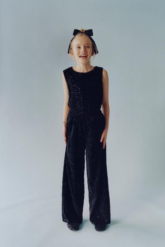 LONG SHIMMER VELVET JUMPSUIT | Zara US