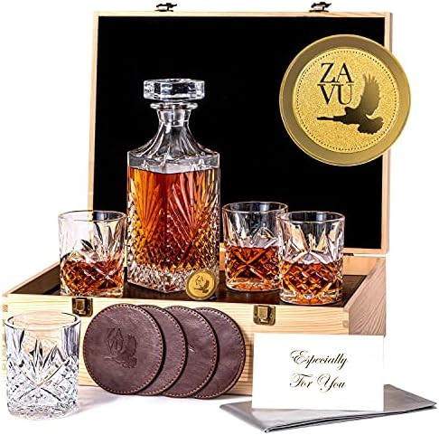 Premium Crystal Whiskey Decanter Set with Glasses- Ultra Clarity Whiskey Glass Set. Ideal Whiskey... | Amazon (US)