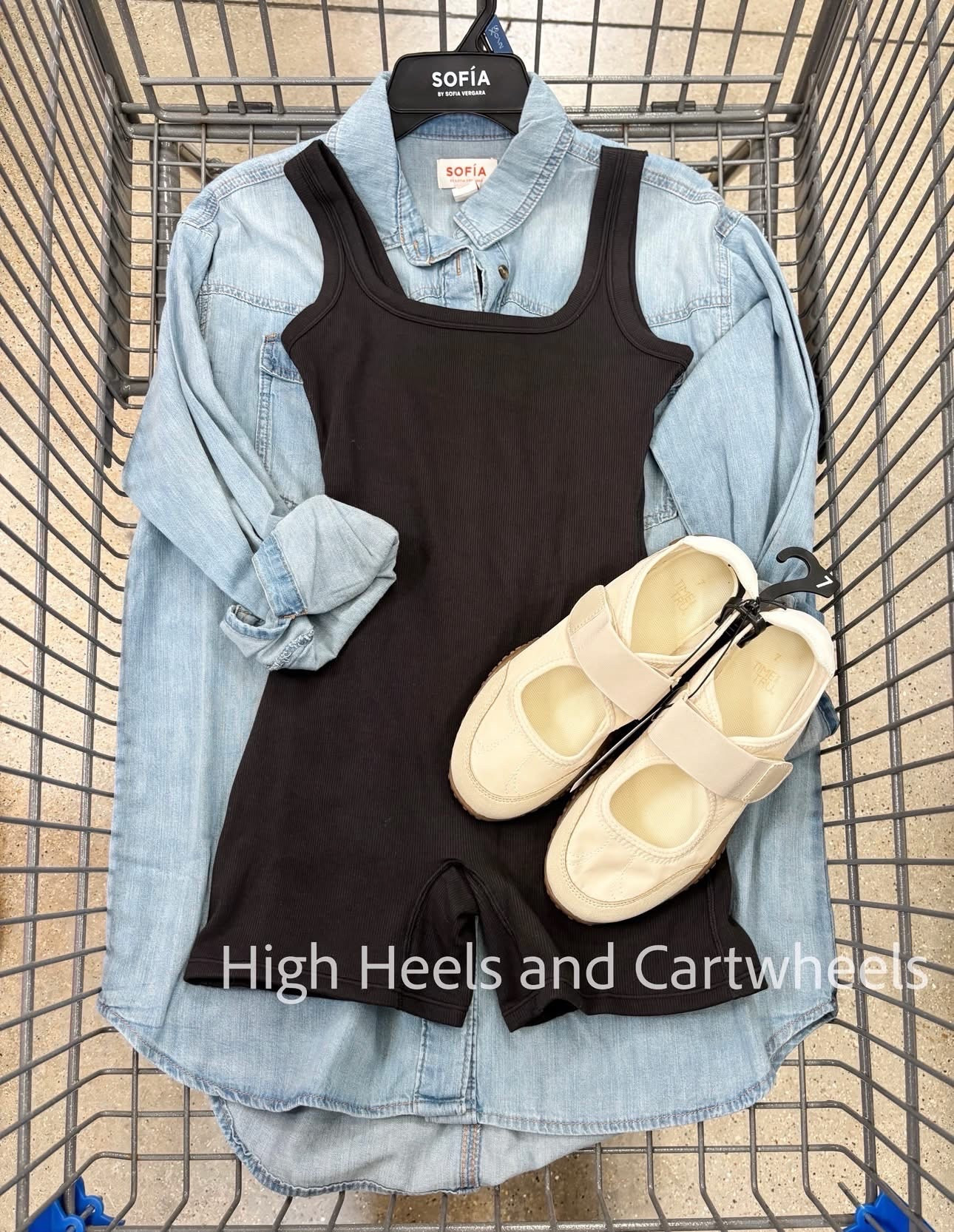 Cute and sporty little outfit from Walmart! These sneaker Mary Jane style shoes have been gaining popularity, would you wear them?