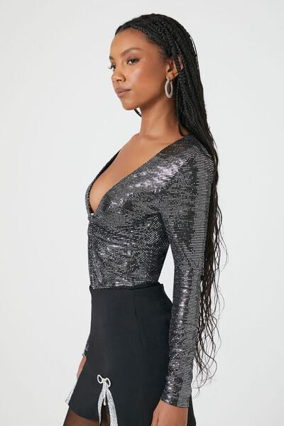 Plunging Sequin Bodysuit | Forever 21 (US)