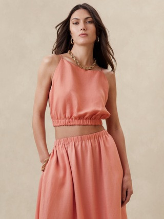 Viscose-Linen Cropped Tank | Banana Republic (US)