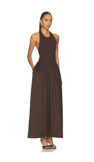 ROAME. Cody Rib Maxi Dress in Chocolate. - size M | Revolve Clothing (Global)
