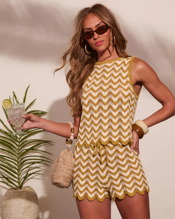 Spritz Season Crochet Chevron Cover Up Top | VICI