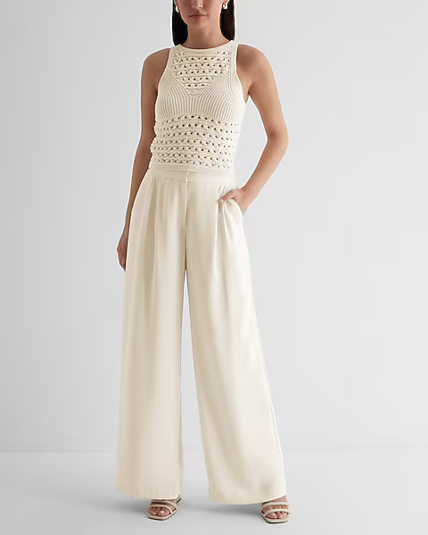 Stylist Super High Waisted Pleated Wide Leg Pant | Express