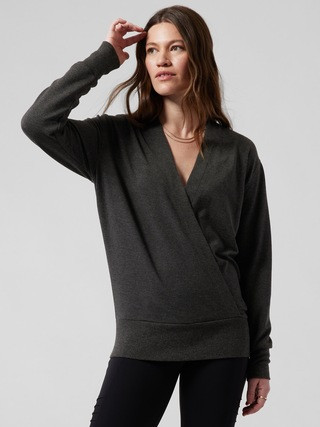 Purana V-Neck Wrap Sweatshirt | Athleta