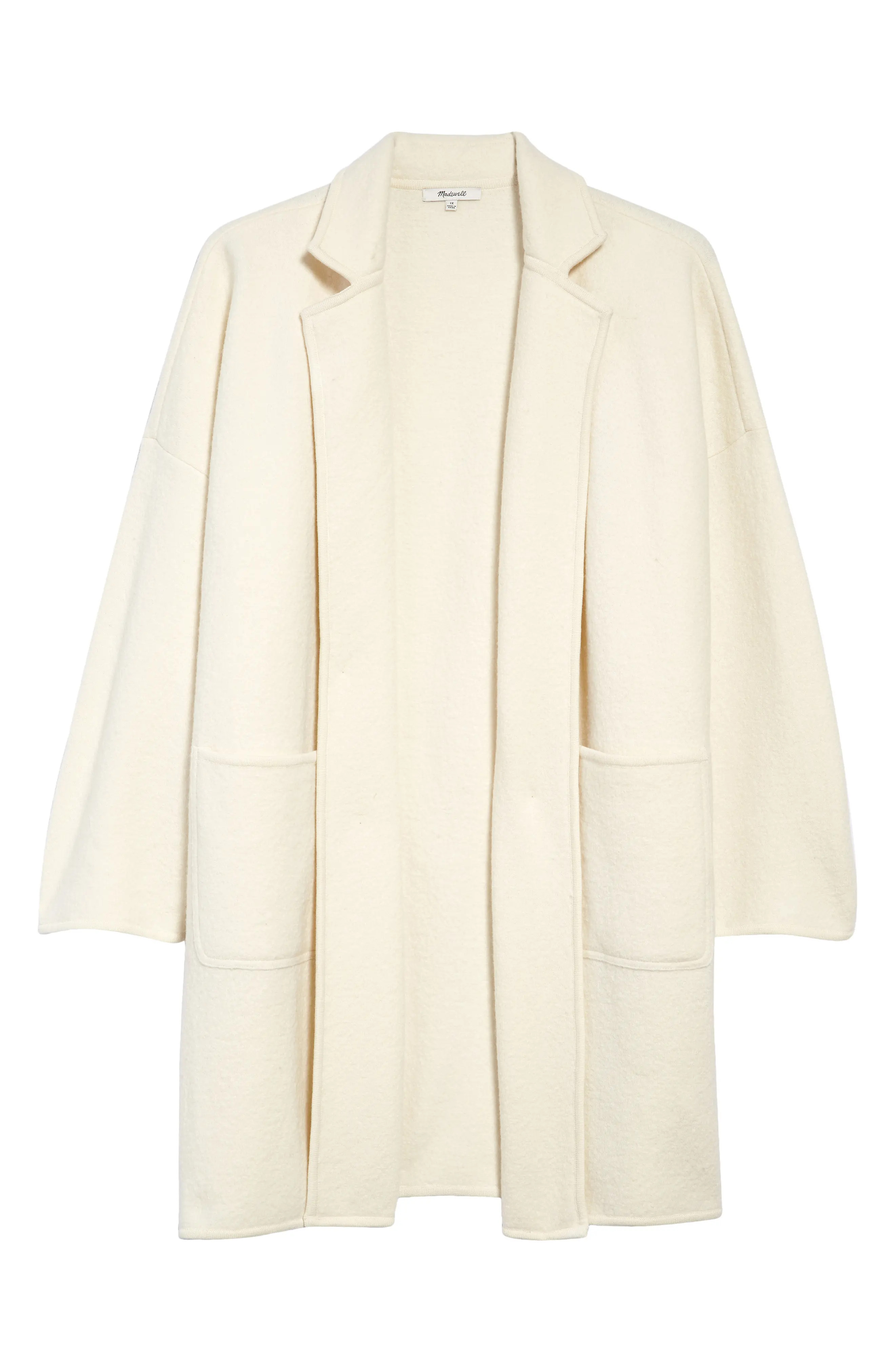 Madewell Dorinda Merino Wool Sweater Coat, Size 1X in Heather Cream at Nordstrom | Nordstrom
