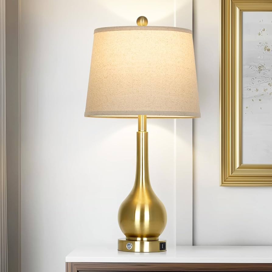 luxeflow 26" Gold Table Lamp for Living Room Single, Touch Control Bedroom Lamps for Nightstand, ... | Amazon (CA)