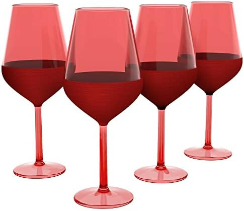 RAKLE Wine Glasses Set of 4 – Luxury Matte Red Wine Glasses – 16.5Oz Glass Set Ideal for Special Eve | Amazon (US)