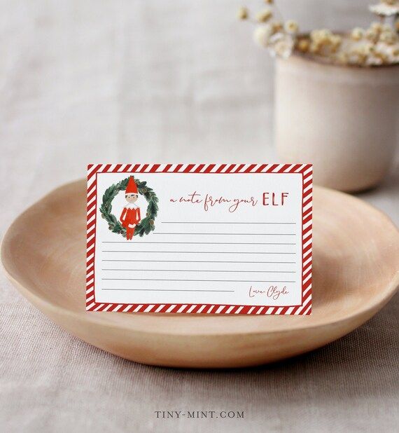 Elf Note Card, Letter from Elf, North Pole, 100% Editable Template, Choose Your Elf, Girl or Boy,... | Etsy (US)