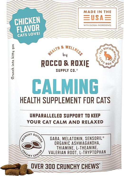 Rocco & Roxie Cat Calming Treats with Melatonin for Cats, Stress and Anxiety Relief, Keep Calm fo... | Amazon (US)
