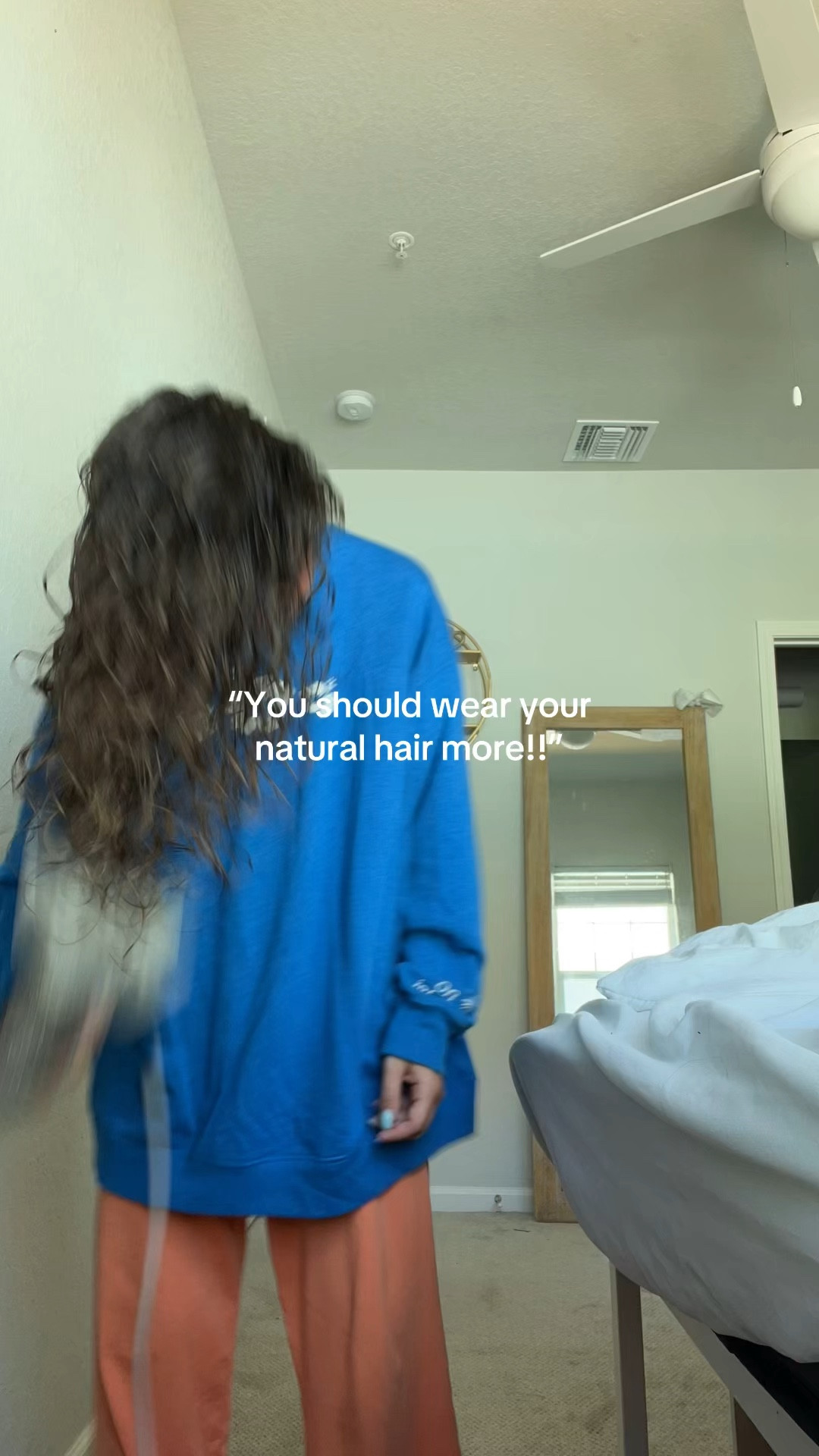 wavy hair products!!! & this amazing blue crewneck! 