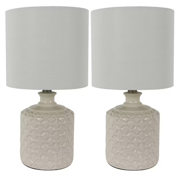 Set of 2 Della Ceramic LED Table Lamps (Includes Energy Efficient Light Bulb) - Decor Therapy | Target