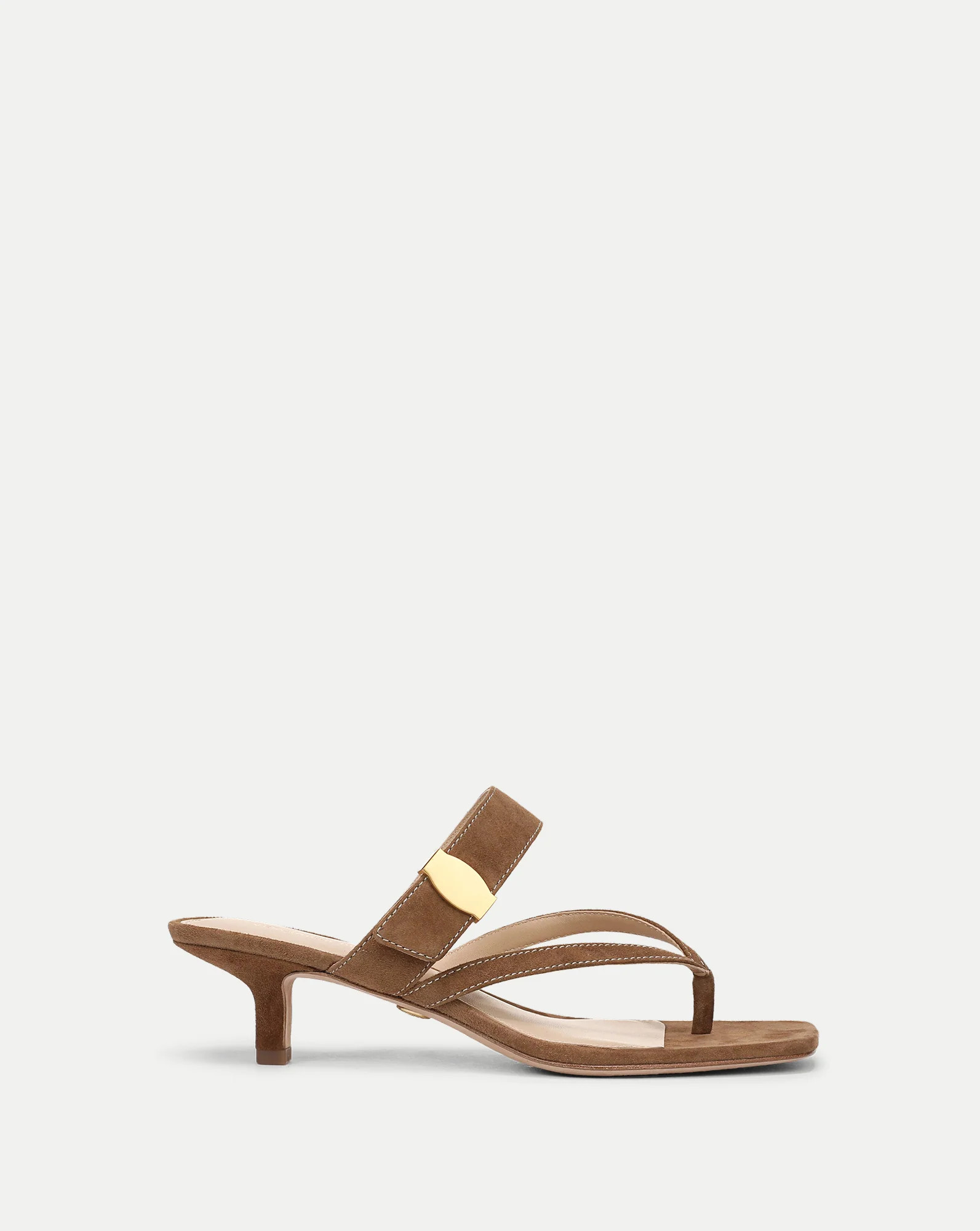 Veronica Beard Salva Dash Kitten-Heel Sandal Chestnut | Veronica Beard
