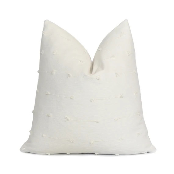 White Schumacher Embroidered Teton Decorative Pillow Cover | Etsy | Etsy (US)