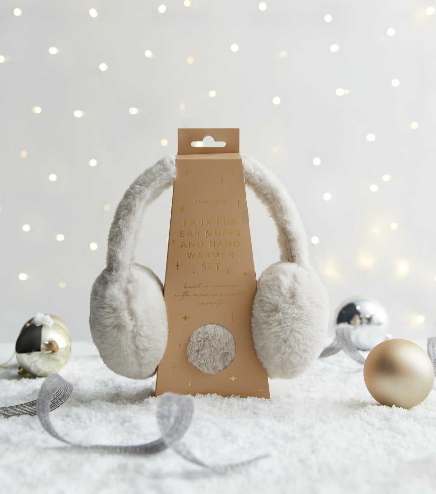 Cream Faux Fur Ear Muffs and Hand Warmer Set | New Look | New Look (UK)
