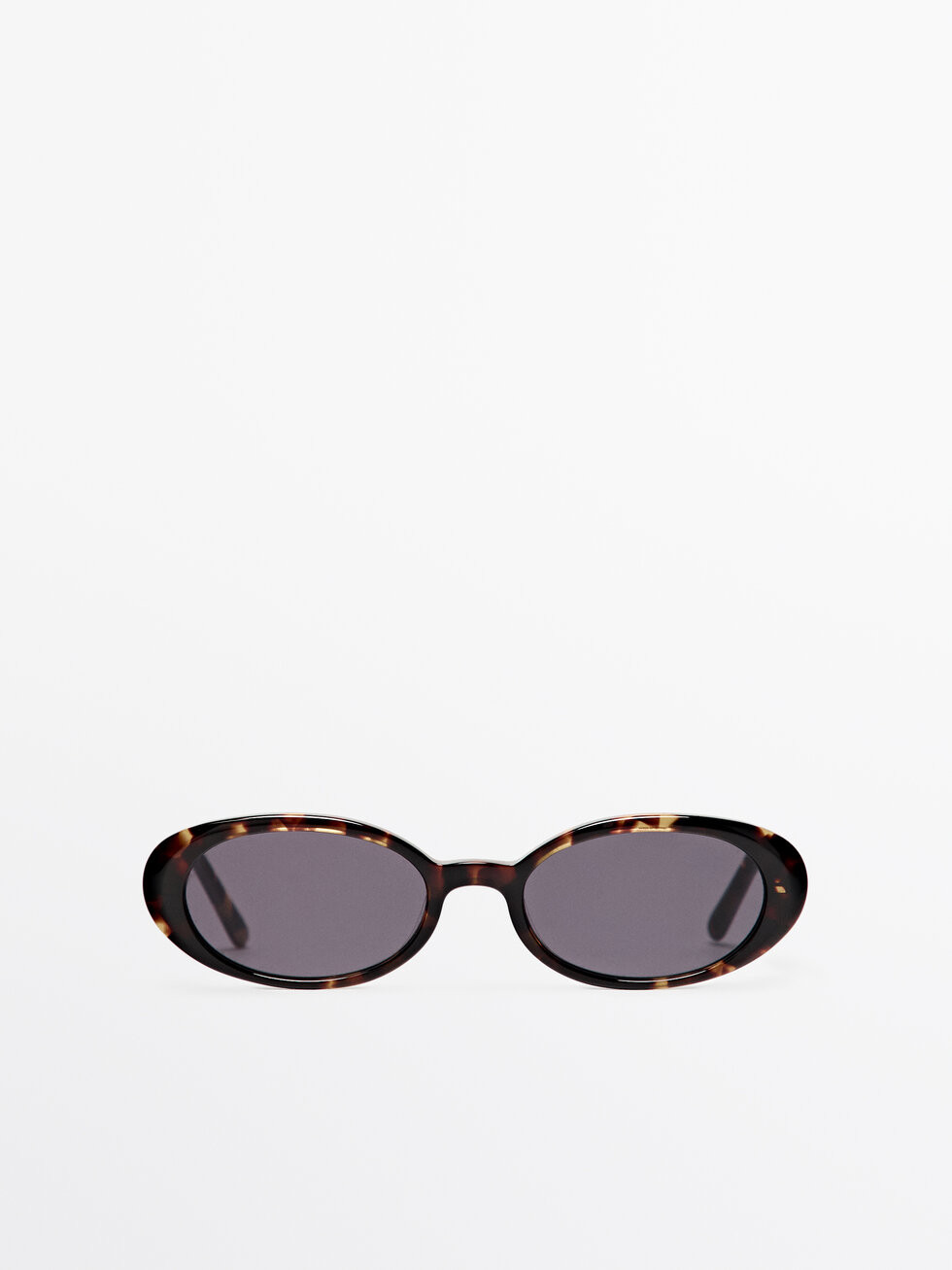 Tortoiseshell-effect mini oval sunglasses | Massimo Dutti UK