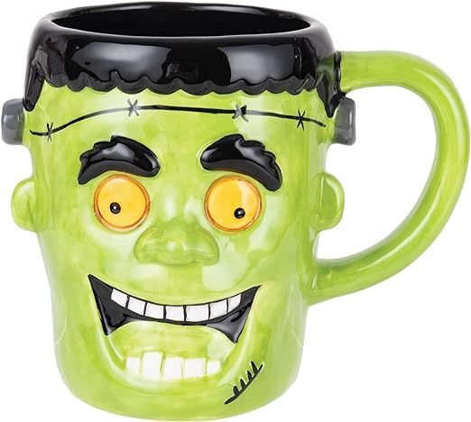 GALLERIE II 16oz Frankenstein Halloween Ceramic Mug for Coffee Tea or Cocoa Cute Whimsical Cup De... | Amazon (US)