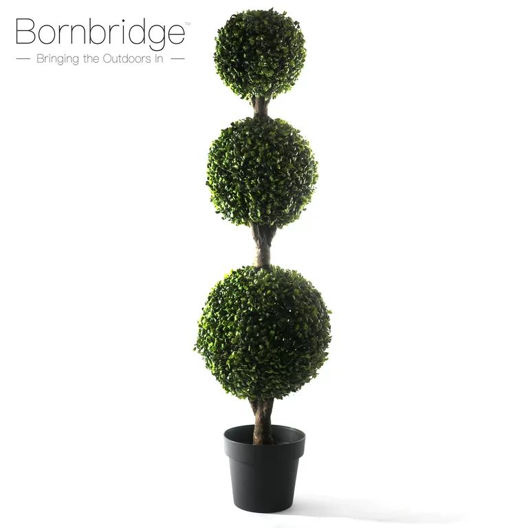 Bornbridge Artificial Boxwood Topiary Ball Tree - 4' Boxwood Ball Tree - Indoor/Outdoor Topiary T... | Walmart (US)