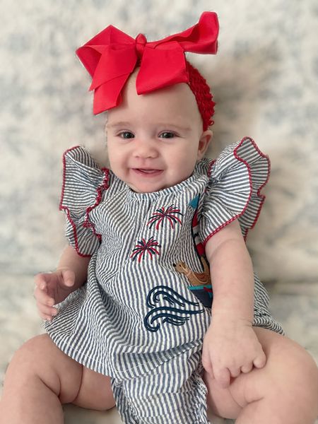 Baby girl seersucker patriotic outfit, bow for baby girl 

#LTKFindsUnder50 #LTKBaby #LTKFindsUnder100