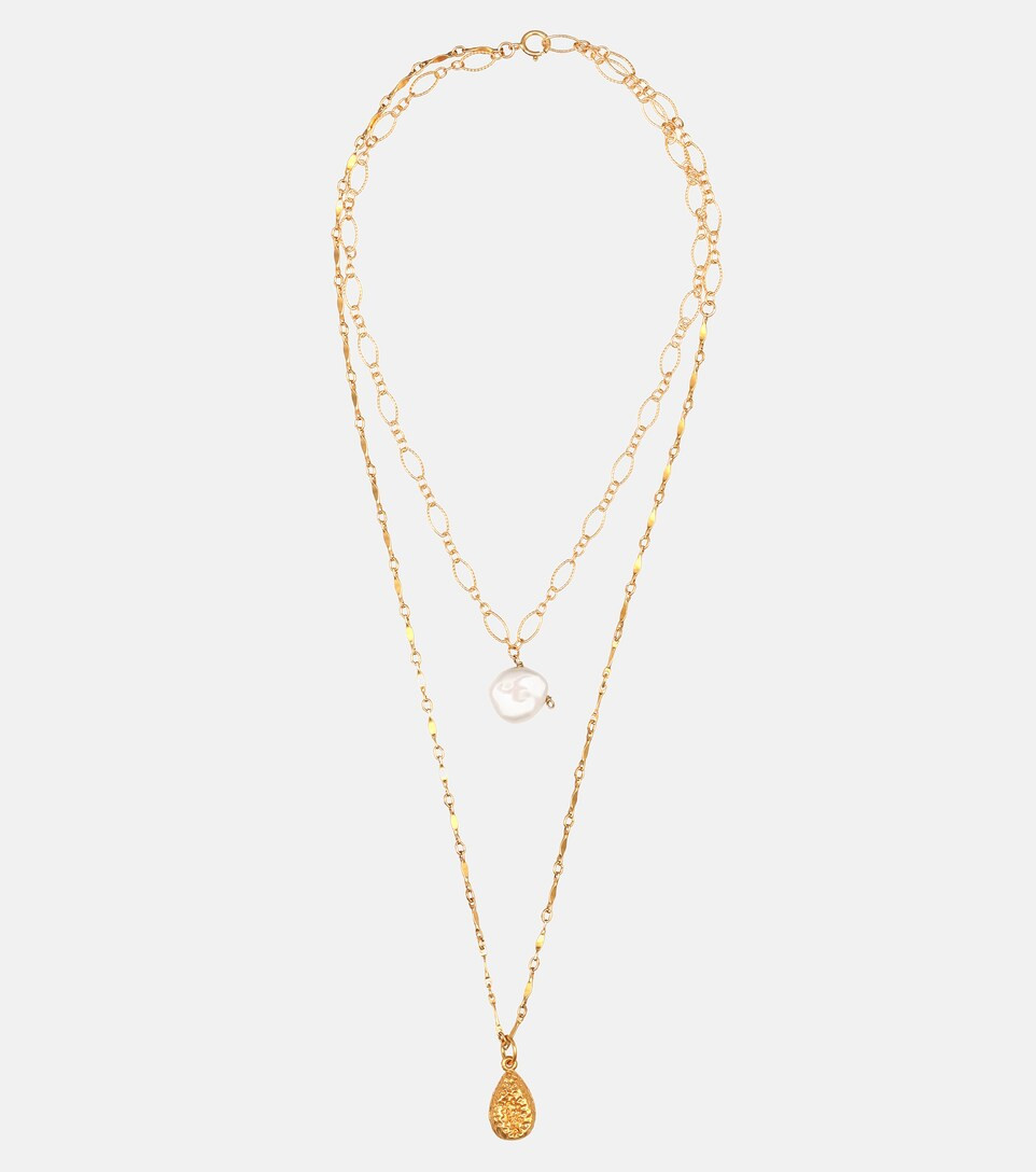 Exclusive to Mytheresa – Layers of the Sun 24kt gold-plated necklace with pearl | Mytheresa (DACH)