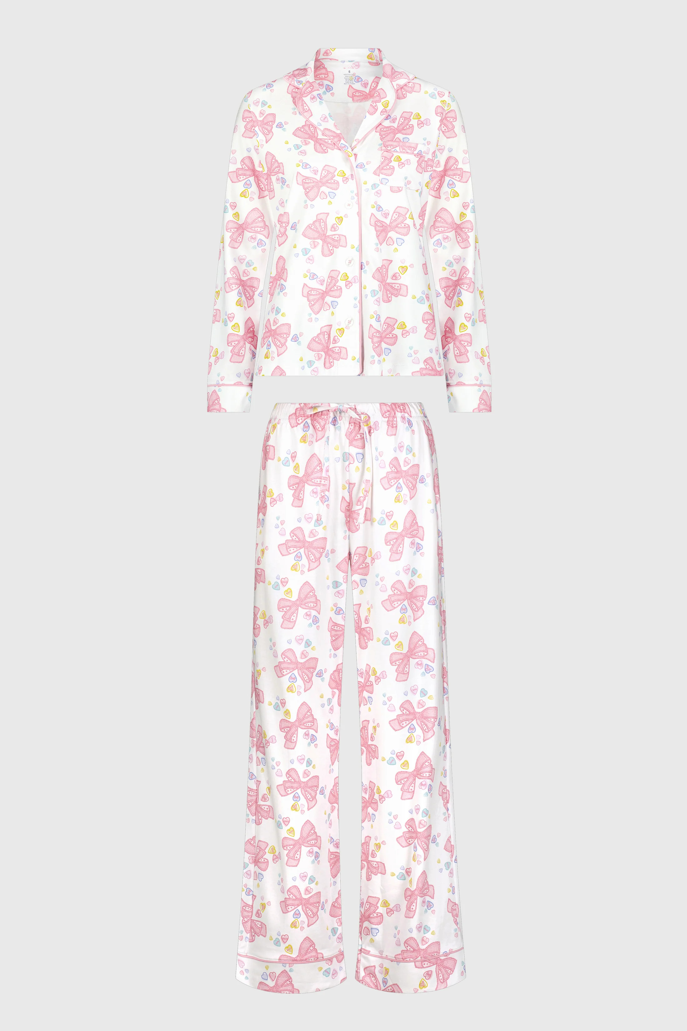 Doily Beaux Long Sleeve Polo Pajamas | Roller Rabbit