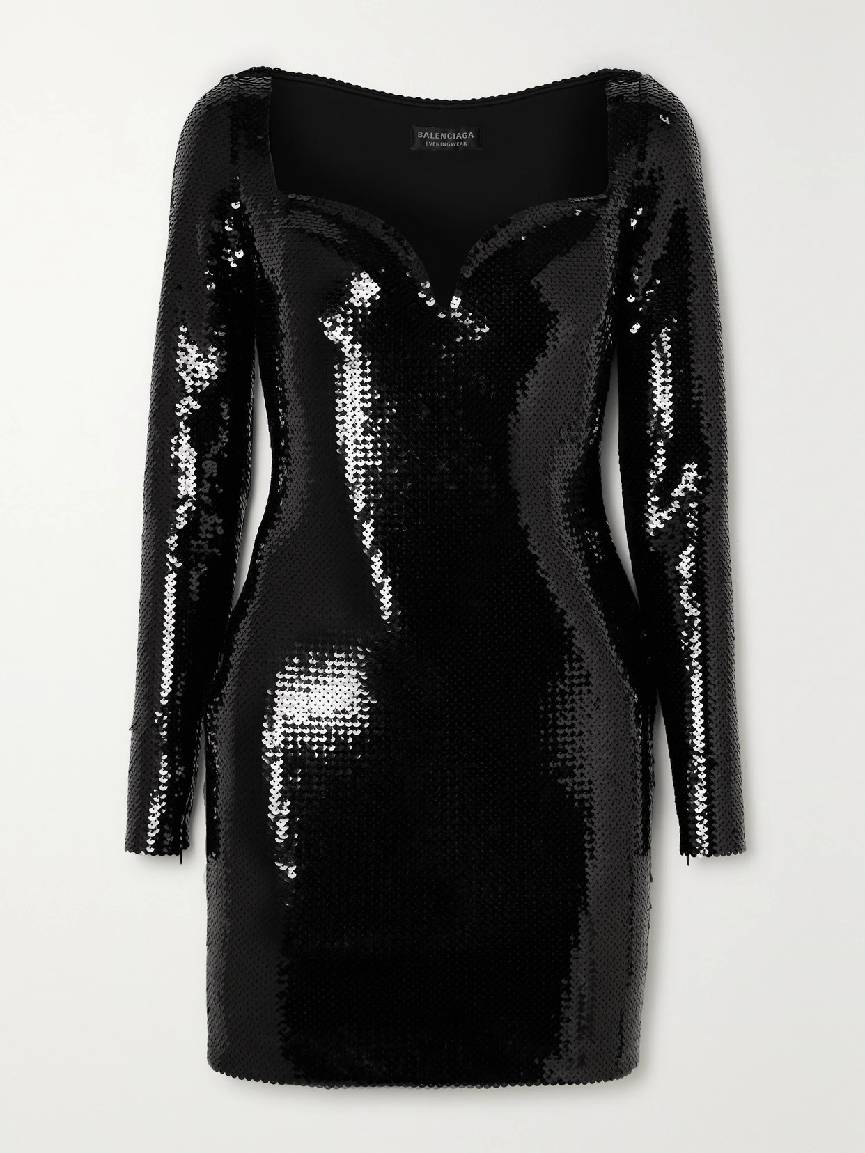 Balenciaga - Sequined Stretch-crepe Mini Dress - Black | NET-A-PORTER (US)