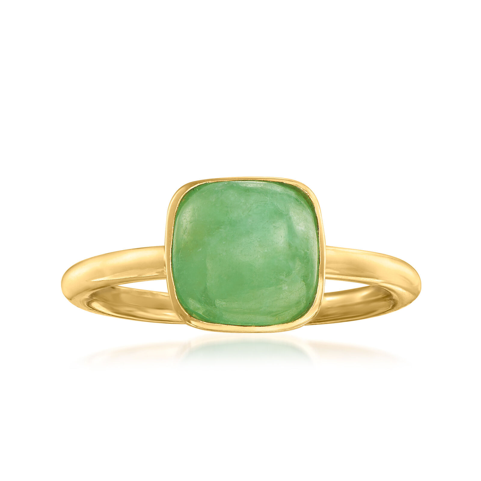 Bezel-Set Jade Ring in 18kt Gold Over Sterling | Ross-Simons