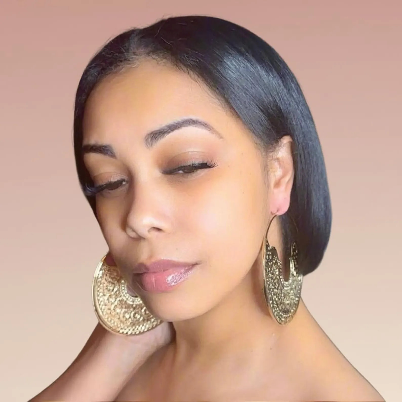 Oversized Metal Filigree gold  Hoop Earrings | Etsy (Global)