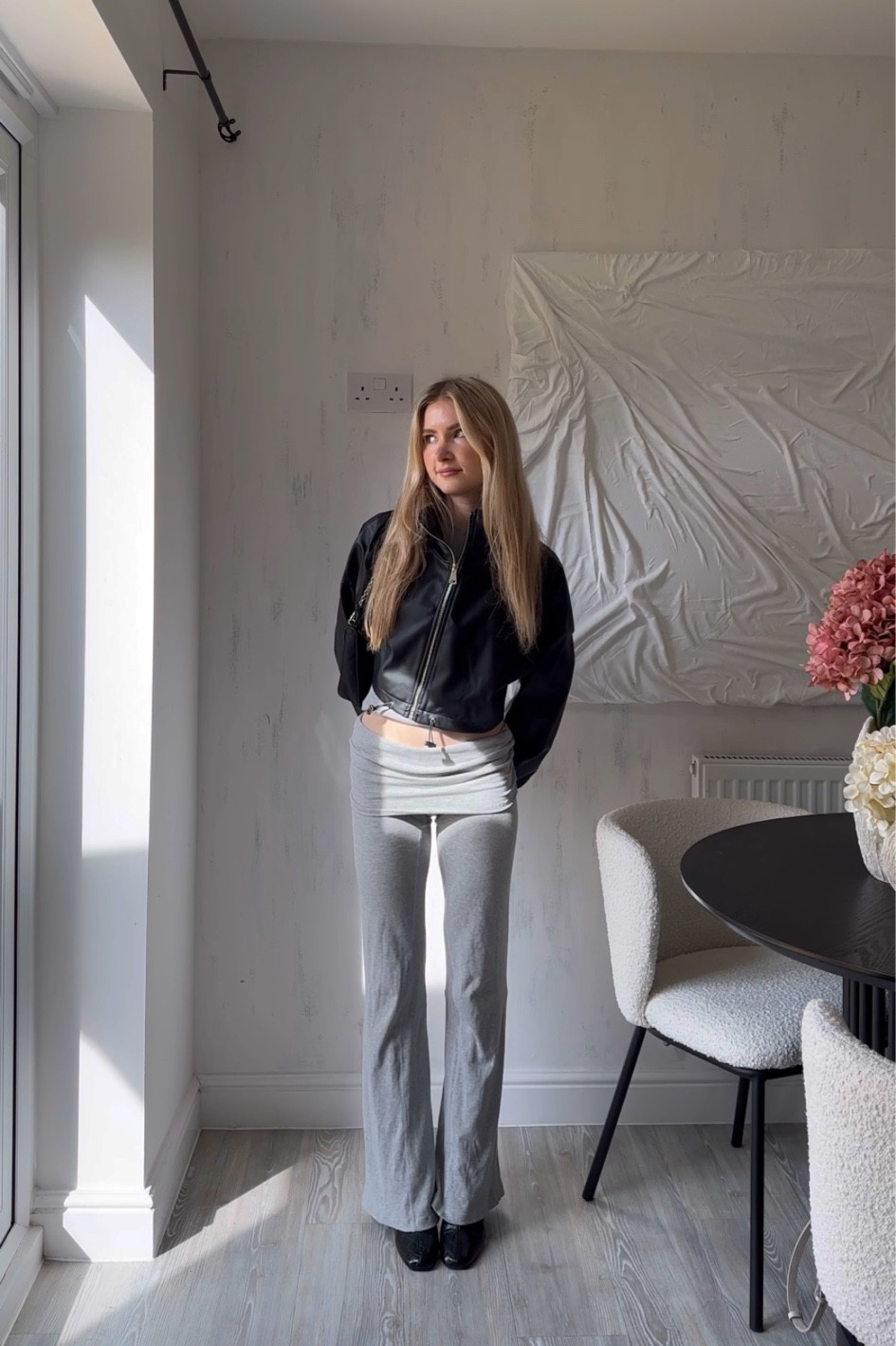 grey foldover leggings set & leather jacket outfit 

Athleisure sets 
Adanola

#LTKstyletip #LTKeurope