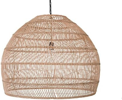KOUBOO 1050101 Open Weave Cane Rib Bell Hanging Ceiling Lamp, One Size, Wheat | Amazon (US)