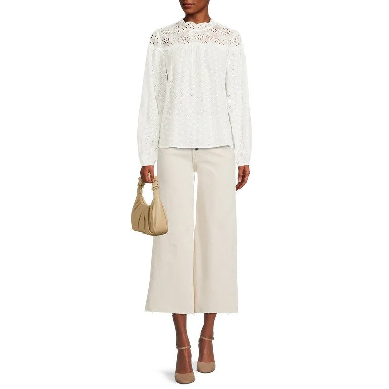 Time and Tru Women's Eyelet Top | Walmart (US)